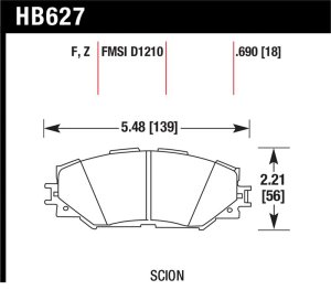 Scion xD Brake Pads - Hawk Performance - HPS Performance Street Compound - `08-`10
